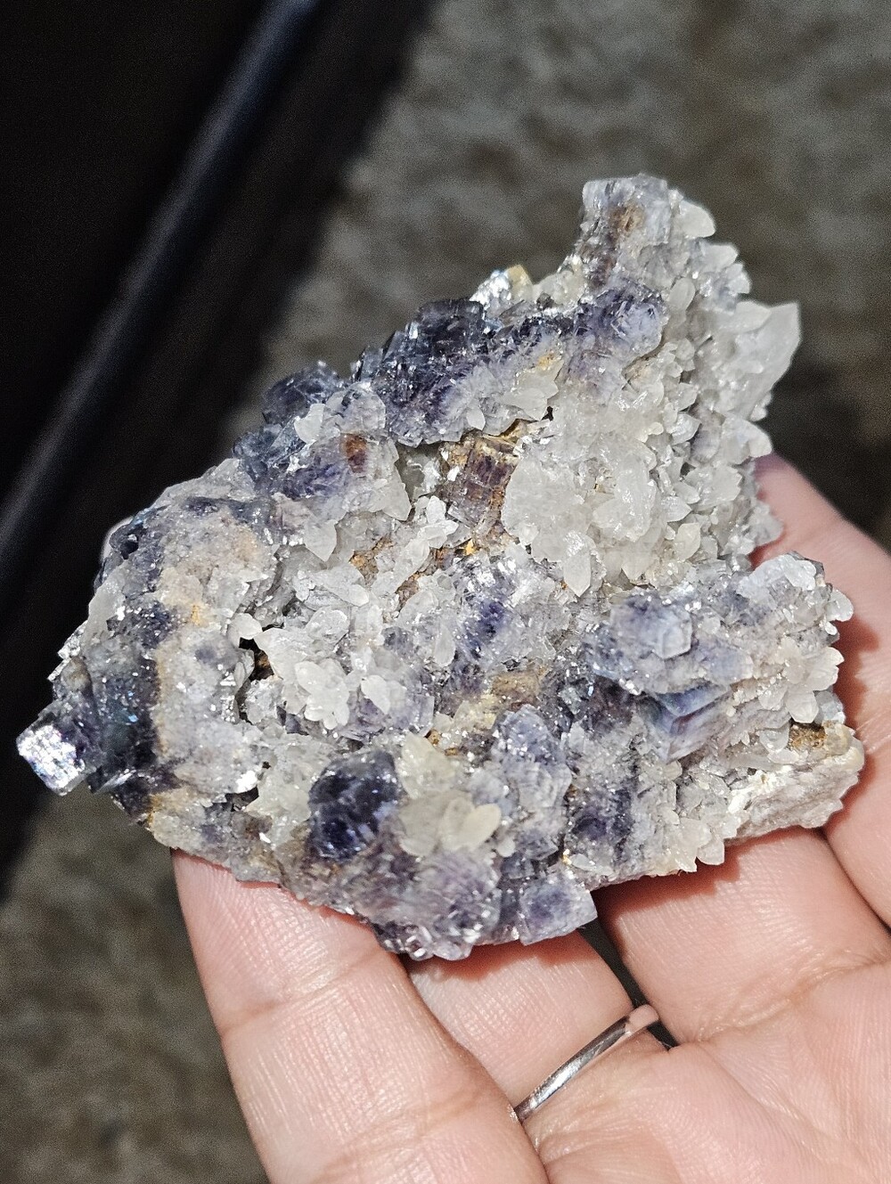 Bright Teal Druzy Fluorite- Barite And Quartz - Picture 6 of 9